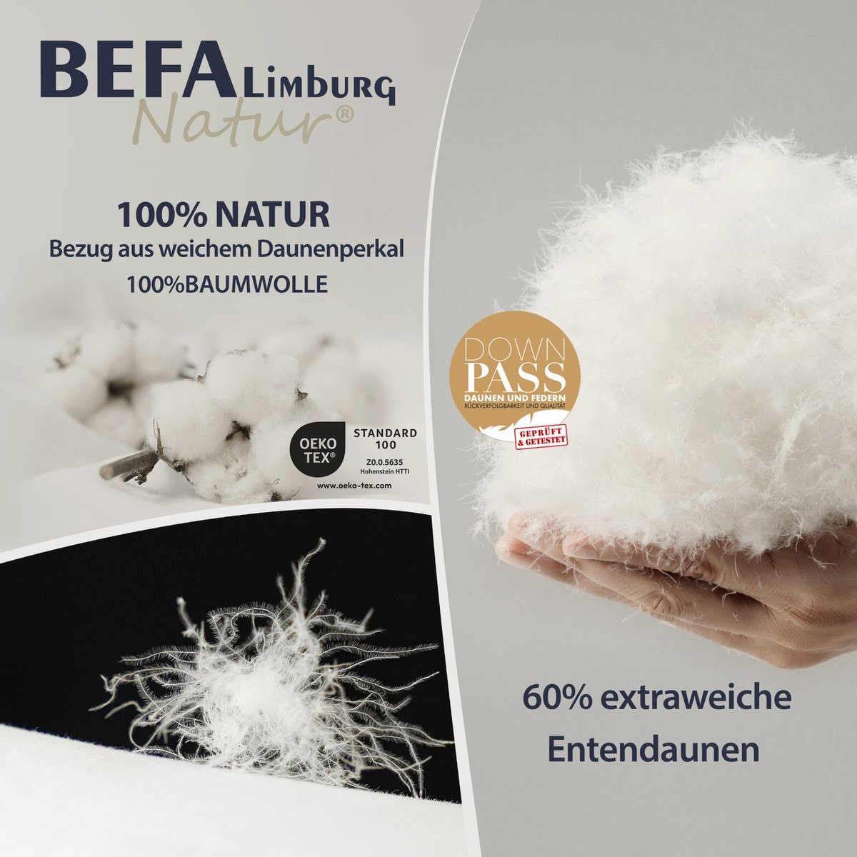 Daunendecke – 60% Daune, Sommerdecke - Anonia